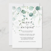 Eucalyptus Foliage Rug & Voorkant Formele bruiloft Kaart (Voorkant)