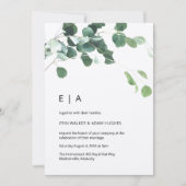 Eucalyptus Foliage Rustic Kraft Initialen bruiloft Kaart (Voorkant)