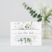 Eucalyptus Foliage Save the Date Briefkaart (Staand voorkant)