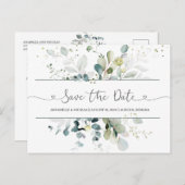 Eucalyptus Foliage Save the Date Briefkaart (Voorkant / Achterkant)