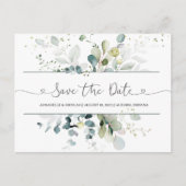 Eucalyptus Foliage Save the Date Briefkaart (Voorkant)