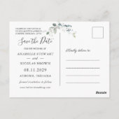 Eucalyptus Foliage Save the Date Photo Briefkaart (Achterkant)