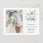 Eucalyptus Foliage Save the Date Photo Briefkaart (Voorkant)