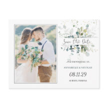 Eucalyptus Foliage Save the Date Photo Briefkaart