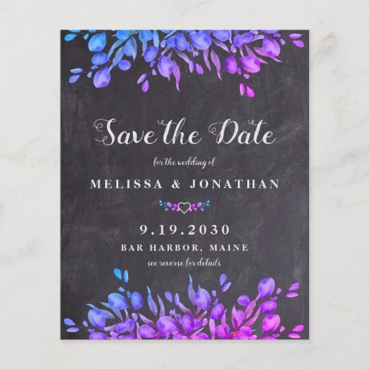 Eucalyptus Foliage Slate QR Code Save Date Inv (Voorkant)
