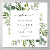 Eucalyptus Foliage Square Lijst Weddenschap Welkom Poster (Voorkant)