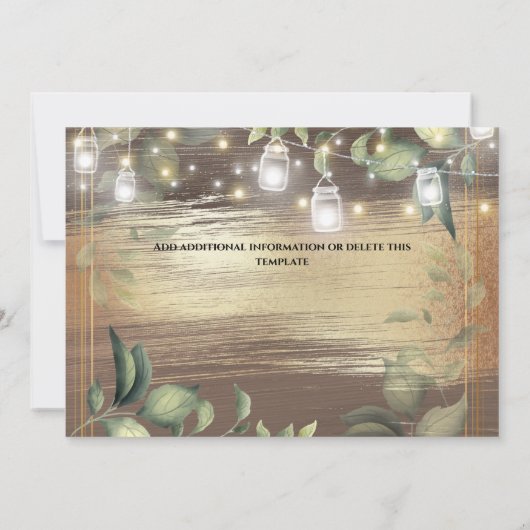 Eucalyptus foliage string licht land rustig save the date (Achterkant)