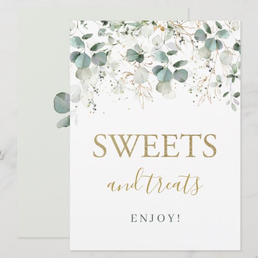 Eucalyptus Foliage Sweets & Trees Sign Kaart (Voorkant / Achterkant)