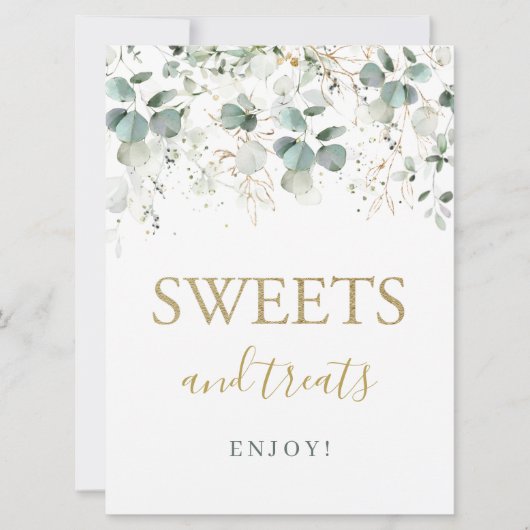 Eucalyptus Foliage Sweets & Trees Sign Kaart (Voorkant)