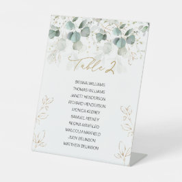 Eucalyptus Foliage Table Seat Kaart Guest List P Reclamebord Met Voetstuk