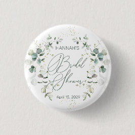 Eucalyptus Foliage-Vrijgezellenfeest Ronde Button 3,2 Cm