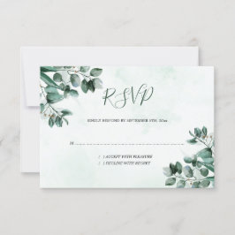 Eucalyptus Foliage Waterverf Bruiloft RSVP Kaart