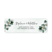 Eucalyptus Foliage Waterverf Elegant Wedding Etiket (Voorkant)