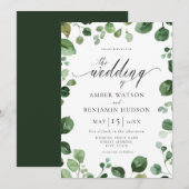 Eucalyptus Foliage Waterverf Greenery Wedding Kaart (Voorkant / Achterkant)