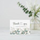 Eucalyptus Foliage Weddenschap Bedankt Informatiekaartje (Staand voorkant)