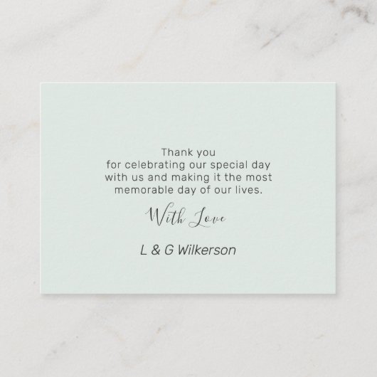 Eucalyptus Foliage Weddenschap Bedankt Informatiekaartje (Achterkant)