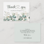 Eucalyptus Foliage Weddenschap Bedankt Informatiekaartje (Voorkant / Achterkant)