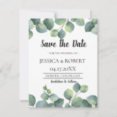 Eucalyptus Foliage Weddenschap Bewaar de datum Save The Date (Voorkant)