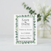Eucalyptus Foliage Weddenschap Bewaar de datum Save The Date (Staand voorkant)