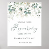 Eucalyptus Foliage Weddenschap Jubileum Welkom Poster (Voorkant)
