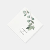 Eucalyptus Foliage Wedding Modern Cocktail Napkins Servet (Hoek)