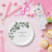 Eucalyptus Foliage Wedding Moderne Names Papieren Bordje (Feest)