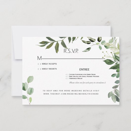Eucalyptus Foliage Wedding RSVP Kaart (Voorkant)