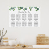 Eucalyptus Foliage Wedding Seding Chart Poster (Keuken)