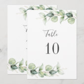 Eucalyptus Foliage Wedding Table Number 10 (Voorkant / Achterkant)