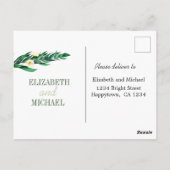 Eucalyptus Foliage White Elegant Wedding RSVP Briefkaart (Achterkant)