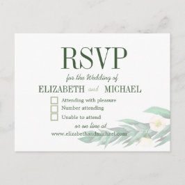 Eucalyptus Foliage White Elegant Wedding RSVP Briefkaart