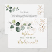 Eucalyptus Foliage wordt mijn Bridesmaid Briefkaart (Voorkant / Achterkant)