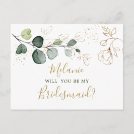 Eucalyptus Foliage wordt mijn Bridesmaid Briefkaart