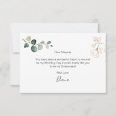 Eucalyptus Foliage wordt mijn Bridesmaid Kaart (Achterkant)