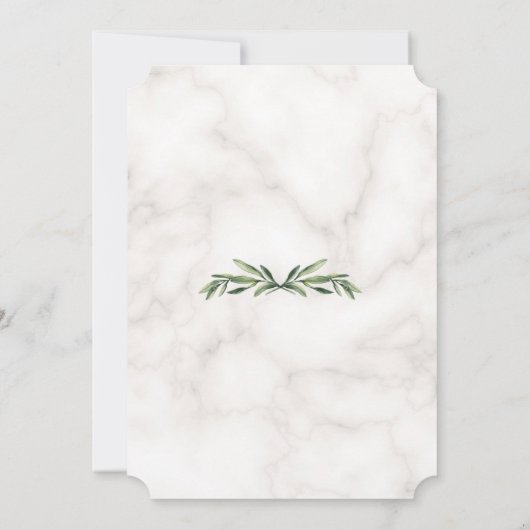 Eucalyptus Foliage Wreatcross-marble Boy Baptisme Kaart (Achterkant)