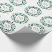 Eucalyptus Foliage Wreatding Wedding Monogram Cadeaupapier (Hoek)