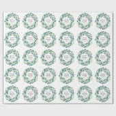 Eucalyptus Foliage Wreatding Wedding Monogram Cadeaupapier (Vlak)