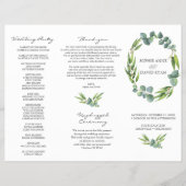Eucalyptus Foliage Wreath Tri+Fold Wedding Program Flyer (Voorkant)