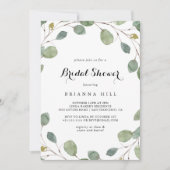 Eucalyptus folium kalligrafie Vrijgezellenfeest Kaart (Voorkant)