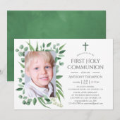 Eucalyptus Forest Greenery First Heilige Communie Kaart (Voorkant / Achterkant)
