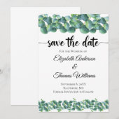 Eucalyptus formeel elegante 'Save the Date' Kaart (Voorkant / Achterkant)
