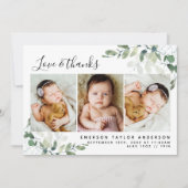 Eucalyptus Foto Baby Bedankkaart (Voorkant)