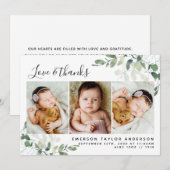 Eucalyptus Foto Baby Bedankkaart (Voorkant / Achterkant)