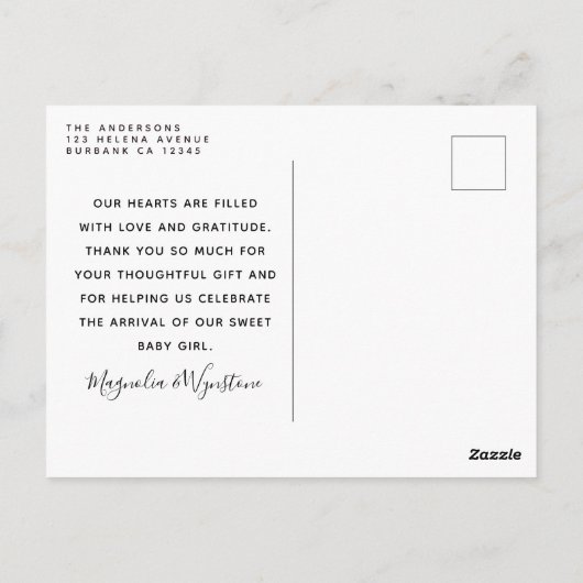 Eucalyptus Foto Baby Hartelijk dank Briefkaart (Achterkant)