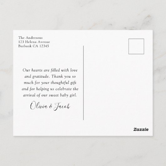 Eucalyptus Foto Baby Hartelijk dank Briefkaart (Achterkant)