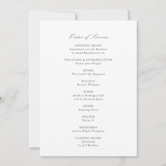 Eucalyptus Foto Begrafenis Orde van Service Progra Kaart (Achterkant)