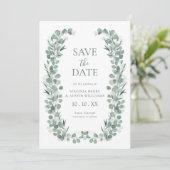 Eucalyptus foto Bewaar de datum Save The Date (Staand voorkant)