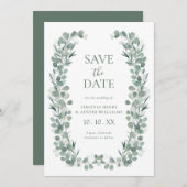 Eucalyptus foto Bewaar de datum Save The Date (Voorkant / Achterkant)