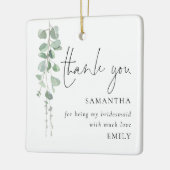 Eucalyptus Foto Bridesmaid Hartelijk dank Keramisch Ornament (Links)