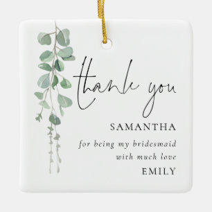 Eucalyptus Foto Bridesmaid Hartelijk dank Keramisch Ornament
